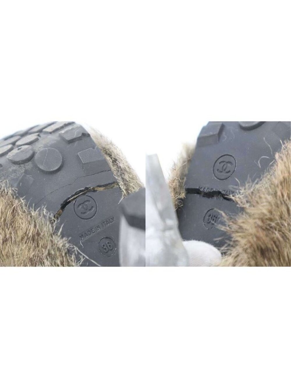 Chanel 10 AW Fur Short Boots Beige 36 - Picture 10 of 10